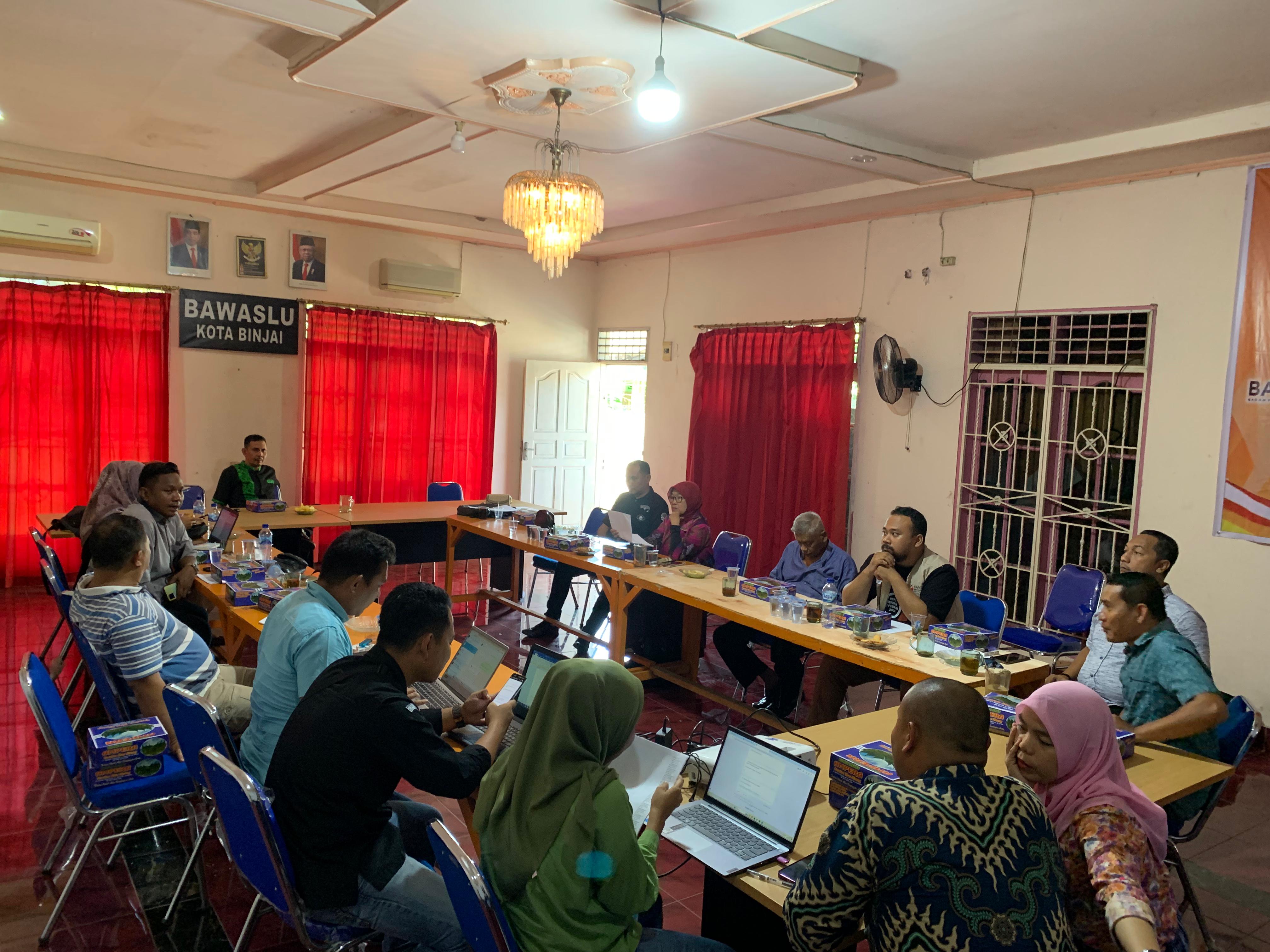 Rakor Identifikasi TPS Rawan Bersama Dengan Panwaslu Kecamatan se-Kota Binjai